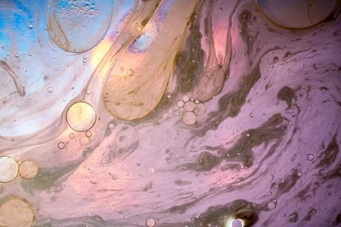 Abstract multicolor space blurred gradient background with bubbles Stock Photos