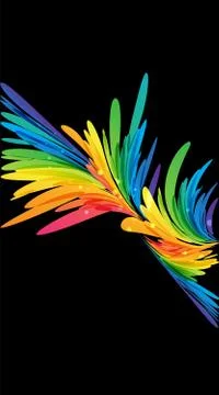 Abstract multicolor splash on black Stock Illustration