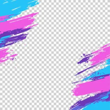 Abstract multicolor strokes are splattering on transparent backdrop in flat Stock Illustration