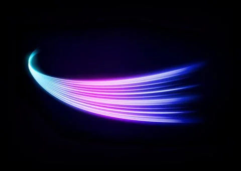 Abstract Multicolor Wave Line of Light, Isolated on Dark Background, Vector.. Stock Illustration