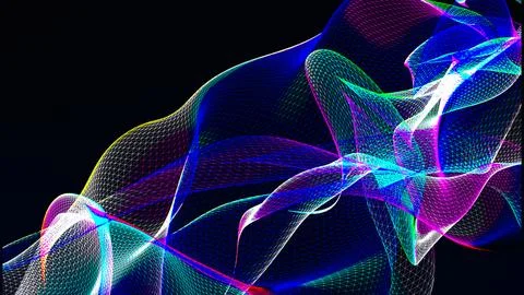 Abstract multicolor wave mir background Illustrazione stock