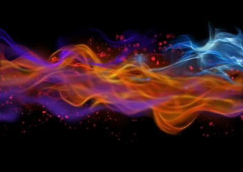 Abstract multicolor wave pattern on black background Stock Photos