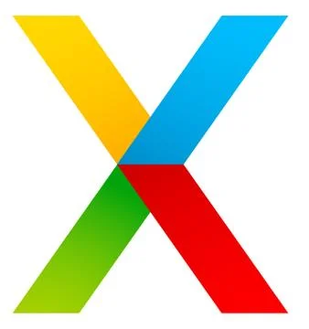 Abstract multicolor X, cross letter icon, logo Stock Illustration