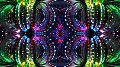 An abstract multicolored 3d computer generated modern fractal design artwork  Stock Illustration