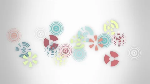Abstract multicolored animation, hi-tech background with circles. 库存影片 83650538