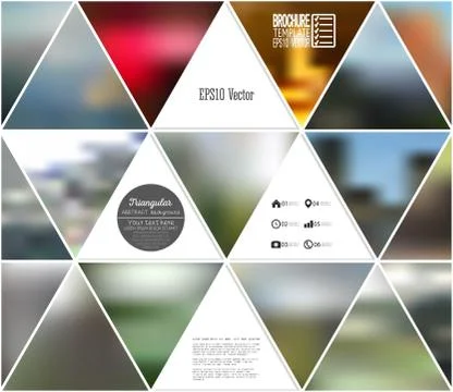 Abstract multicolored background of blurred nature landscapes, geometric vector Ilustração Stock