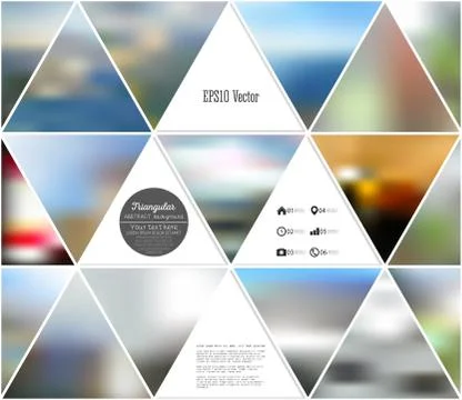 Abstract multicolored background of blurred nature landscapes, geometric vector Stock Illustration