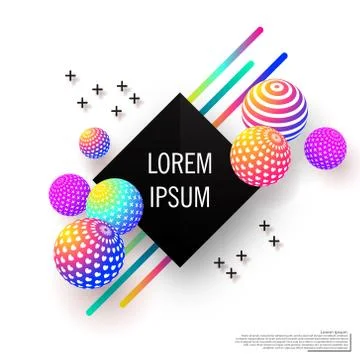 Abstract multicolored background with decorative balls.Modern design.Universal Stock Illustration