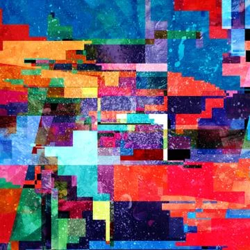 Abstract multicolored background with different geometric elements Foto stock