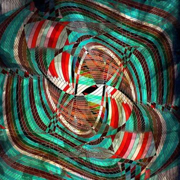 Abstract multicolored background with different wavy elements Stock Photos