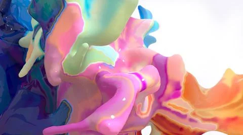 Abstract multicolored background with liquid paints close up view Stock Illustration
