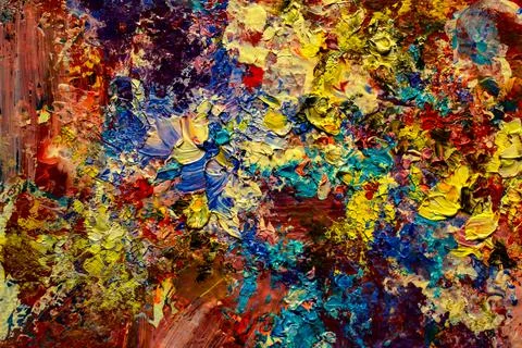 Abstract multicolored background made with acrylic paints. Colored volumetric Stock-Fotos