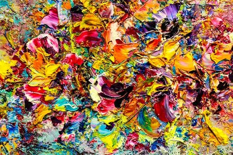Abstract multicolored background made with acrylic paints. Colored volumetric Stock Photos