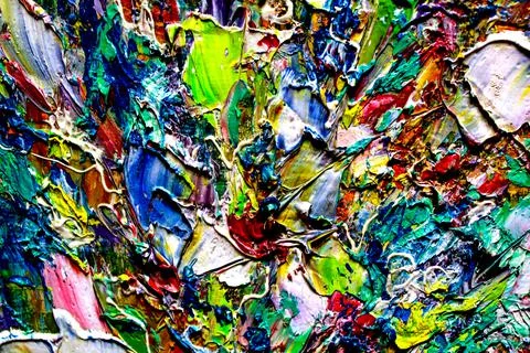 Abstract multicolored background made with acrylic paints. Colored volumetric Stock Photos