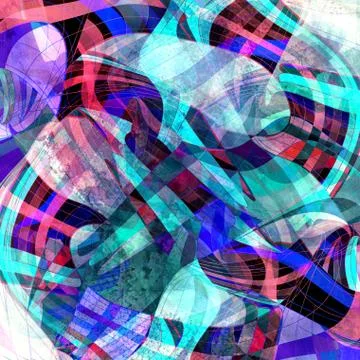 Abstract multicolored background with wavy elements Foto stock
