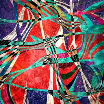 Abstract multicolored background with wavy elements Foto stock