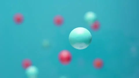 Abstract multicolored balls rotate on a blue background, 3D effect. Stock Footage 159767622