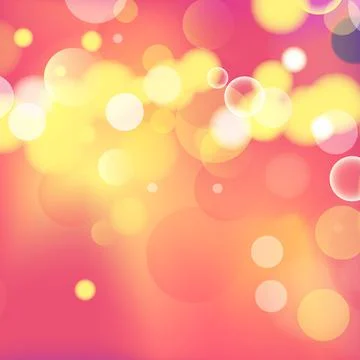 Abstract multicolored blurred bokeh on red background - Vector Stock Illustration