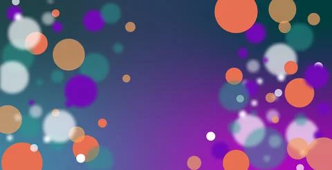Abstract multicolored bokeh background with defocused circles and glitter. De Stock Illustration
