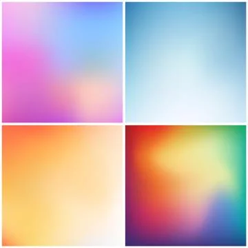 Abstract multicolored bright gradient mesh backgrounds set. Mode Illustrazione stock