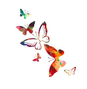 Abstract multicolored butterflies. Vector illustration Stock Illustration