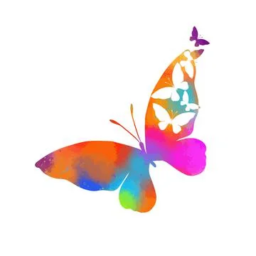 Abstract multicolored butterflies. Vector illustration Stock Illustration
