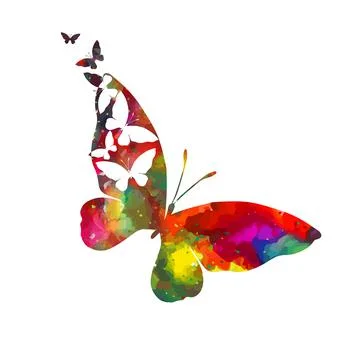 Abstract multicolored butterflies. Vector illustration Stock Illustration