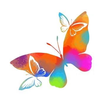 Abstract multicolored butterflies. Vector illustration Stock Illustration