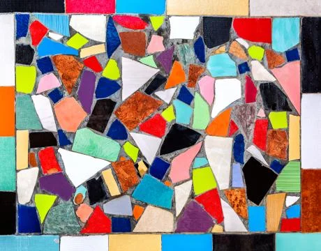 Abstract multicolored ceramic mosaic texture as background Stock Photos