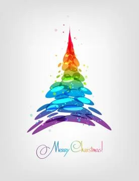 Abstract multicolored Christmas tree vector Stock Illustration