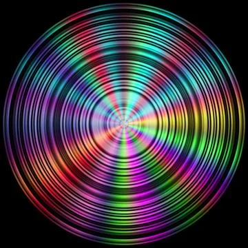 Abstract multicolored circle at black background Stock Illustration