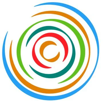 Abstract multicolored circular element. Concentric circles, rings. Stock Illustration