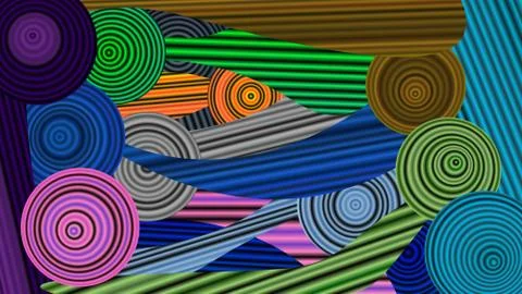 Abstract multicolored dark background with circles Stock Illustration