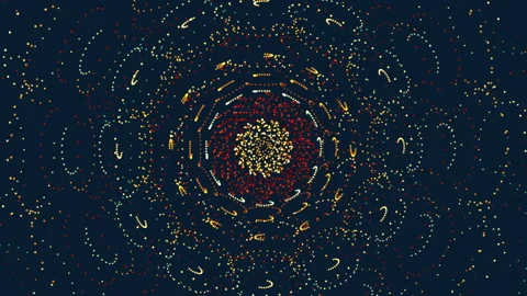 Abstract multicolored dot ornament pattern composition appearing Stock Footage 313644138