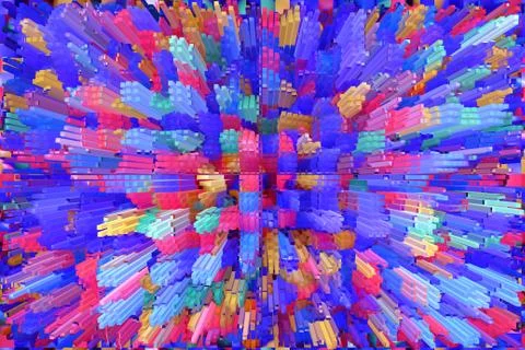 Abstract multicolored explosion. Texture with color abstractions Stock Illustration