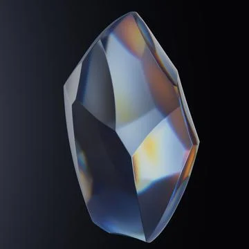 Abstract Multicolored Faceted Crystal Render on White Background Stock Illustration