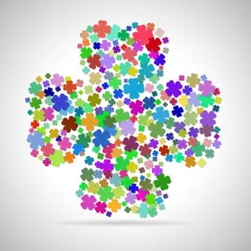 Abstract multicolored four leaf Stock Illustration