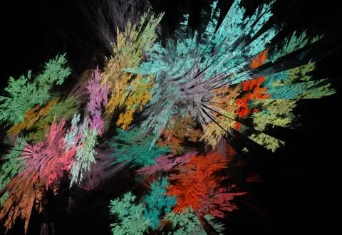Abstract multicolored fractal pattern Stock Illustration