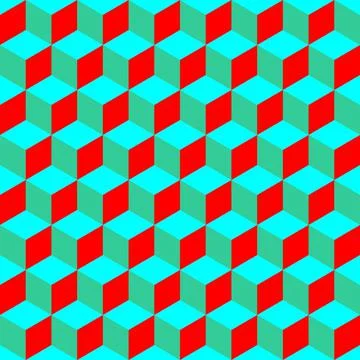Abstract multicolored geometric cubes. Seamless pattern.  Stock Illustration