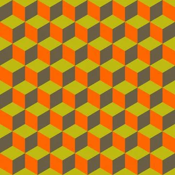 Abstract multicolored geometric cubes. Seamless pattern.  Stock Illustration
