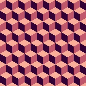 Abstract multicolored geometric cubes. Seamless pattern.  Stock Illustration