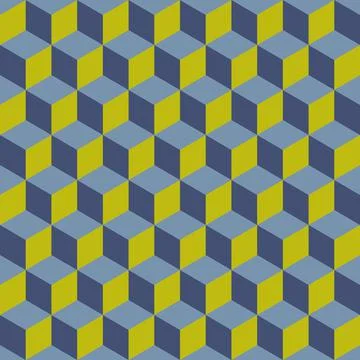 Abstract multicolored geometric cubes. Seamless pattern.  Stock Illustration
