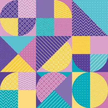 Abstract multicolored geometric pattern in pastel color. Illustrazione stock