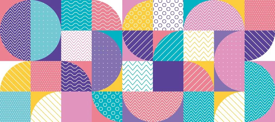 Abstract multicolored geometric pattern in pastel color. Illustrazione stock