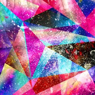 Abstract multicolored geometric trendy background Stock Illustration