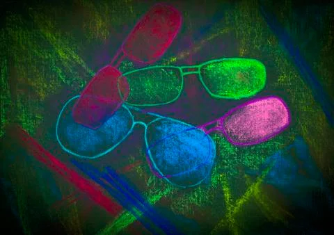 Abstract multicolored glasses Stock Illustration
