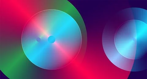 Abstract multicolored glowing circles with glossy surface texture Stock Illustration
