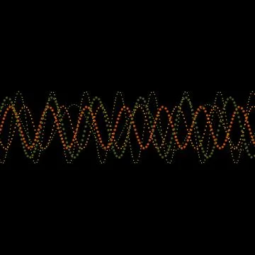 Abstract Multicolored halftone Multiple Overlapping wavy lines with smooth Stock Illustration