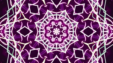 Abstract Multicolored Kaleidoscope Patterns. 4K Geometric Animation Background Video stock 140990284