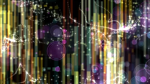 Abstract Multicolored Light Streaks Circular Patterns on Dark Background Stock Footage 301620992